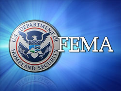 FEMA logo on blue background 8-2011