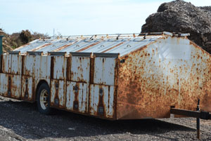 A rusted recycling trailer similar to the one repainted by participants in the Bridges to Transition program. (Dave Mosier/Van Wert independent)