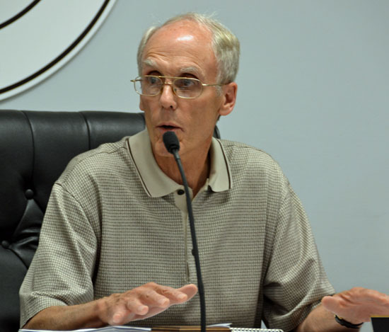 Van Wert City Council President Gary Corcoran gives his opinion on a proposed state performance audit during Monday night's Council meeting. (Dave Mosier/Van Wert independent)