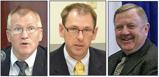 Van Wert County school superintendents (from the left) Ken Amstutz of Van Wert, Jeff Snyder of Lincolnview and Mike Estes of Crestview.