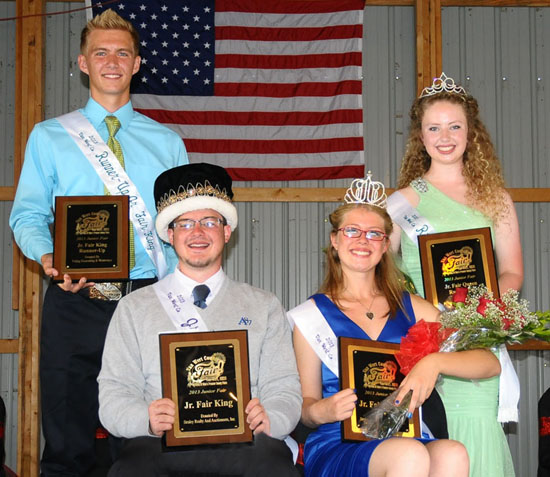 Seated are 2013 Junior Fair King and Queen Daniel Joseph and Leah Lichtensteiger, while runners-up Jacob Germann and Sarah Klinger stand behind them. (Jan Dunlap/Van Wert independent)
