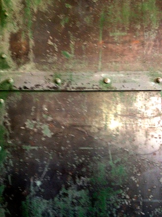 A 350-lb. steel door discovered under paneling is getting a buff and polish, and a second lease on life. (Photo submitted.)