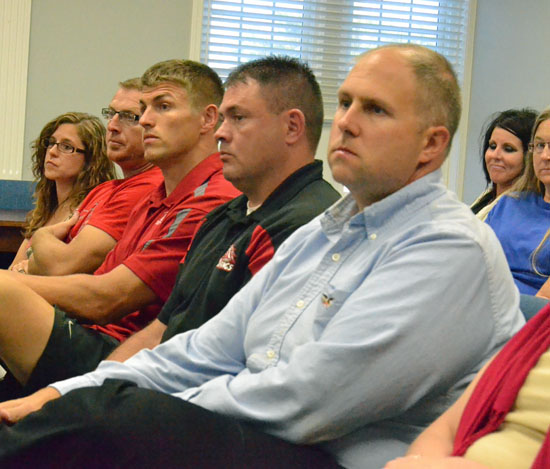 Members of the Van Wert Youth Football board came to Van Wert City Council on Monday to talk about a proposal for the former Washington Elementary School site. (Dave Mosier/Van Wert independent)