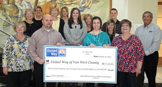 Central 2013 United Way donation 10-2013