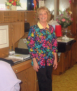 Longtime Convoy hair stylist and business owner Diane Manz in her shop. (photo submitted)