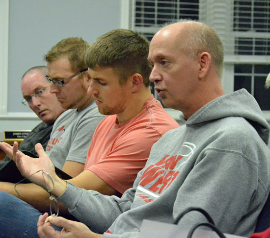 Van Wert City Board of Education President Ken Markward speaks during a discussion Monday night concerning acceptance of the former Washington School site into the city. (Dave Mosier/Van Wert independent)