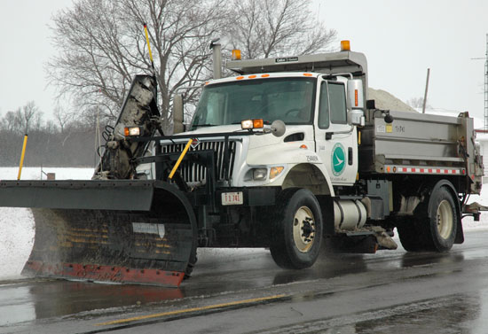 An Ohio Department of Transportation snowplow at work clearing off District 1 roadways. (ODOT photo)