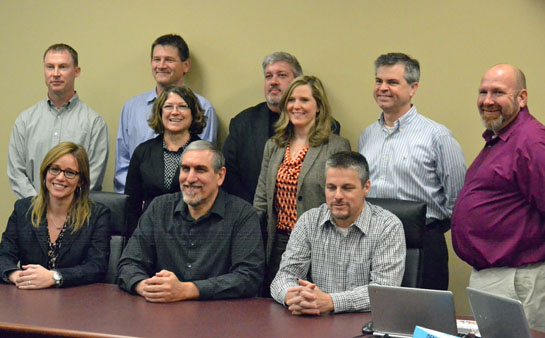Vantage Board of Education members pose for an official photo prior to Thursday night's February meeting. (Dave Mosier/Van Wert independent)