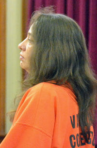 Beth McCarthy appears in Van Wert County Common Pleas Court for an earlier bond violation hearing last October. (VW independent file photo)