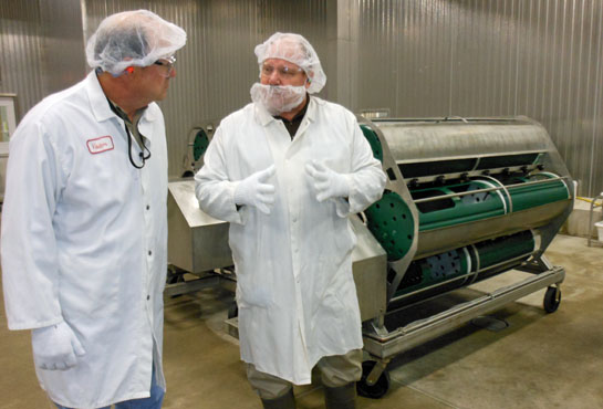ODA Director Daniels at Cooper Farms plant 3-2013