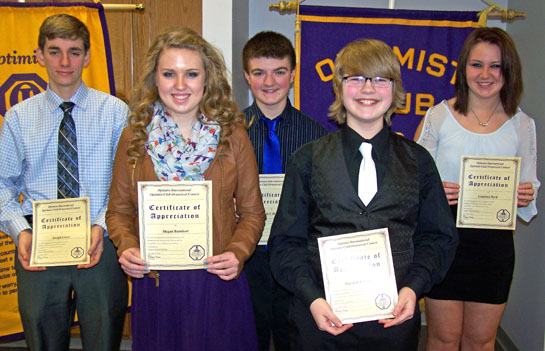 Shown are (from the left) Joseph Linser, Megan Barnhart, Wade Healey, Marshall Healey, and Courtney Byrd. (photo submitted)