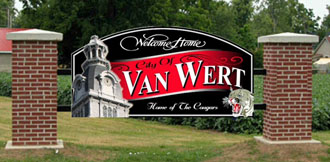 A sample of one of the planned entrance signs to the City of Van Wert. (photo submitted)