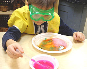 Exploring and doing experiments sparks curiosity and wonder in children. They get to use their senses to see what happens, wonder aloud and ask questions. (photo submitted)