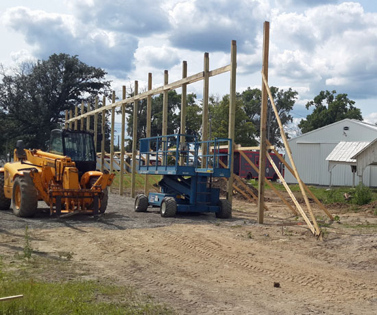 Construction begins on the new Van Wert County Rabbit Barn behind the old barn. (photo submitted)