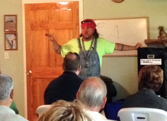 Camp Clay Facilitator Clint Myers talks to members of the Van Wert Economic Development Advisory Group. (photo submitted)