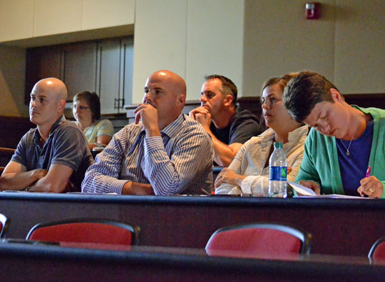 A number of parents listen and take notes during a discussion of the VWCS New Tech program. (Dave Mosier/Van Wert independent)