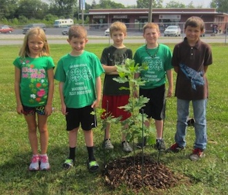 Older members planted  a White Oak. (Photo submitted.)
