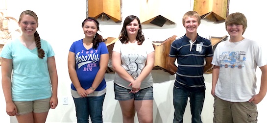One Stop Summer employees at the Wassenberg Art Center. Pictured left to right are: Christina Emery, Jaylynn Hofacker, Tiffany Fuerst, Justin Hammond, Marshall Healy. Not pictured, Casey Kiracofe. (Photo submitted)