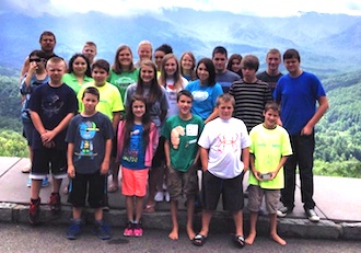 Liberty Baptist Church Youth Group with adult sponsors at the Smoky Mountains, Tenn. (Photo submitted.)