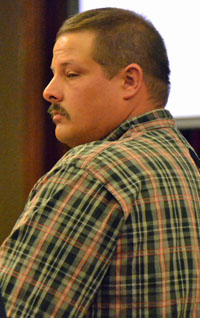 Former Van Wert County dog warden Richard Strunkenburg appears in County Common Pleas Court for his arraignment on felony charges on Wednesday, (Dave Mosier/Van Wert independent)