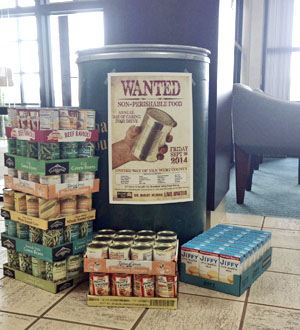 One of the food drive barrels distributed by the United Way of Van Wert County. (photo submitted)