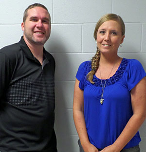 Pregnancy Life Center Director Trina Langdon (left) poses with new staff member Brad Petrie. (photo submitted)