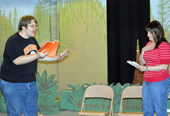 Cast members rehearse for Van Wert Civic Theatre's production of "Rumors". (photo submitted)
