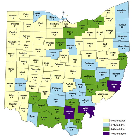 Jobless Rate Map 10-2014