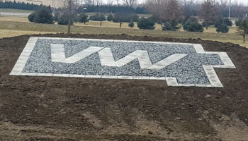 Part of the design of a gateway interchange project at the intersection of U.S. 30 and U.S. 127/224 -- a map of Van Wert County in stone -- is in place. (Dave Mosier/Van Wert independent)