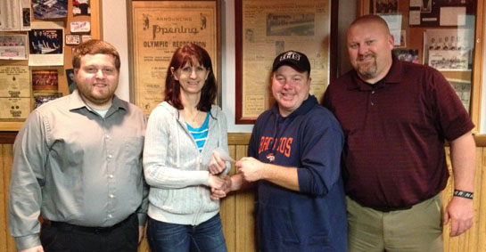 VWHS bowling teams donation 12-2014