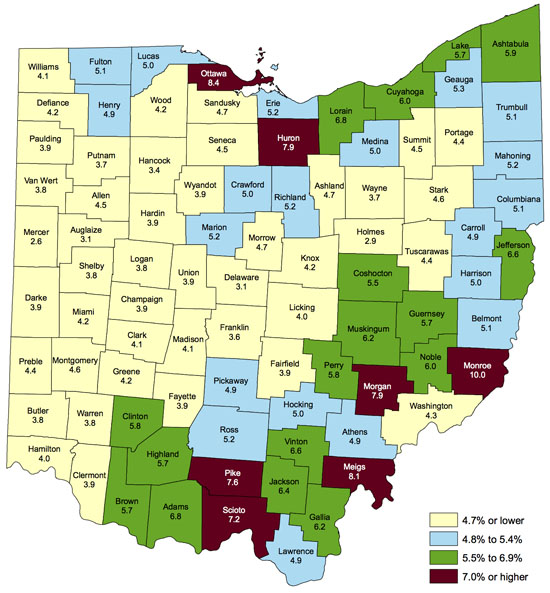 Jobless Rate Map 12-2014