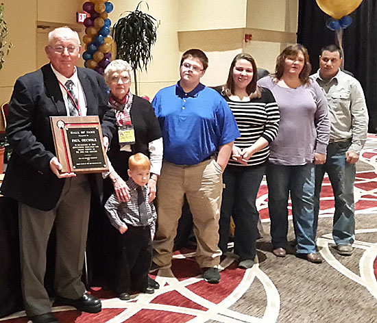 Paul Oechsle with family members after his induction into the Ohio Fairs Hall of Fame. (photo submitted)