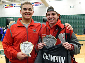 Kaleb Cantrell (left) and Andy Hammond are shown with their tournament awards. (photo submitted)
