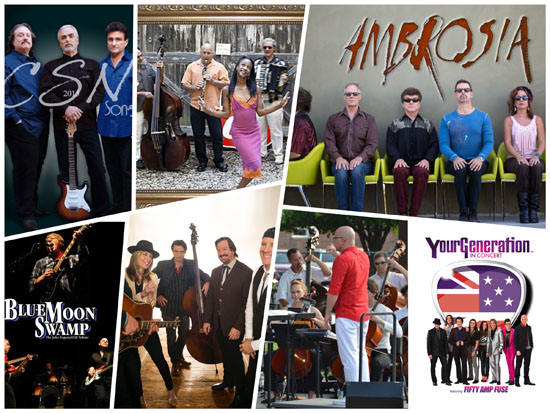 These groups will perform this summer in Fountain Park. (photos submitted)