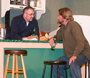 Dan Hirn (left) and Steve Lane in a scene from Early One Evening at the Rainbow Bar & Grille. (VWCT photo)