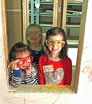 Vantage preschoolers have fun in the Building & Grounds small house maze!  Registrations for the Vantage Preschool are now being accepted for the 2015-2016 school year. (Vantage photo)