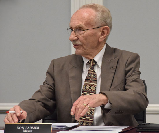 Van Wert Mayor Don Farmer discussed a point during Monday night's City Council meeting. (Dave Mosier/Van Wert independent)