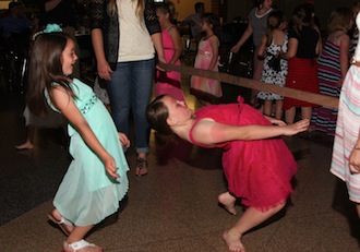 Girls had fun doing the Limbo.  (Photo submitted.)