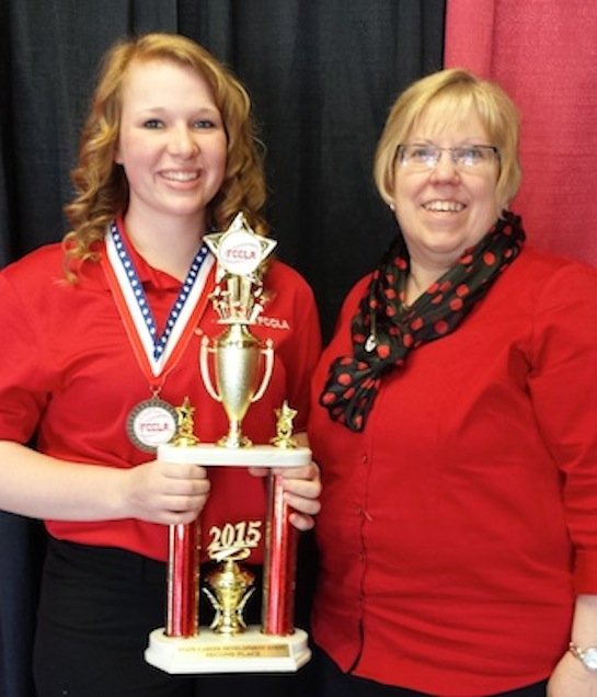 Van Wert’s Samantha Rohrbacher is getting used to attending the FCCLA National Leadership conference.  Her score in the Life Event Planning contest at the state level earned her another trip to the national competition.  In the Life Event Planning contest, participants select an upcoming event in their lives, determine the amount they can budget for the event, and prepare an event portfolio in advance. At the event site, participants present the portfolio to the evaluators.   Last year, she and her teammate received Gold for their Chapter Service Project, which was to make blankets and present them to veterans taking Honor Flights.  Samantha, who is a Regional FCCLA officer this year, will be accompanied to the Washington DC conference by Lynda Ragan, the Van Wert FCS instructor/advisor.  The Van Wert FCCLA is a Vantage Career Center satellite program.  (Photo submitted.)