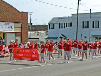 VWHS marching band in the Fourth of July parade. (Photo by Rex Dolby.)