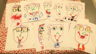 Van Wert City School Kindergarten students learned the difference between portraits and landscapes. The Wassenberg Art Center provides the kindergarten art program. (Photo submitted.)