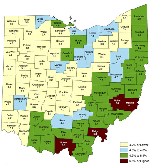 Jobless Rate Map 10-2015