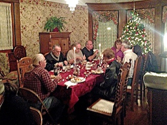 One of the tables at the Photography Club’s Christmas dinner last year.  (Photo by Rex Dolby.) 
