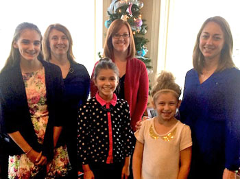 Several Van Wert County educators and students recently attended a Junior Achievement luncheon to recap their experience with Junior Achievement classes. Shown are (front row, from the left) students Sami Seller (Lincolnview), Tyra McClain (Van Wert), and Lulu Ross (Crestview); (back row) teachers Paula Johnson (Lincolnview), Ashley McElroy (Van Wert), and Ashley Marks (Crestview). (photo submitted)