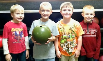 The Lincolnview Learning Academy is in its first year at Lincolnview Elementary and currently has 26 students attending for homework help, tutoring, and mentoring. From left are:  Emmett, Evan, Elijah, and Peyton. (Photo submitted.)