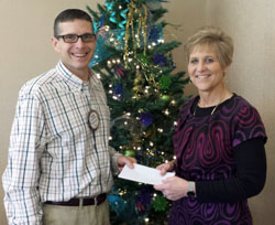 United Way Executive Director Vicki Smith with Van Wert County Council on Aging Executive Director Kevin Matthews. (United Way photo)