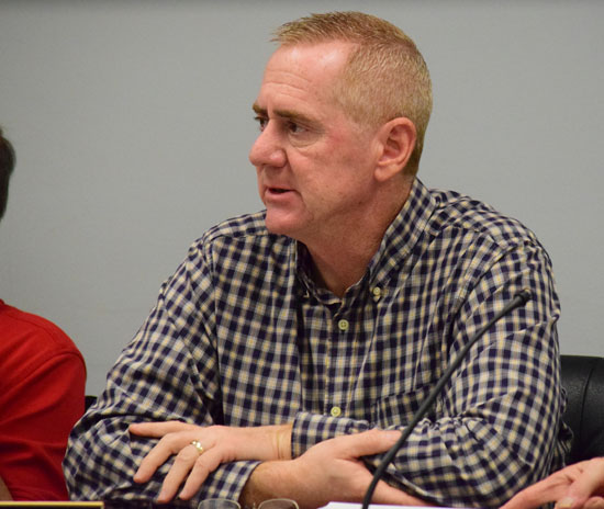 Van Wert Safety-Service Director Jay Fleming talks about a sewer project nearing completion on John Brown Road during Monday's City Council meeting. (Dave Mosier/Van Wert independent)