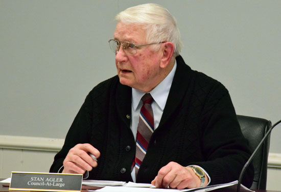 Van Wert City Councilman At-Large Stan Agler was one of those to say good-bye prior to leaving office after many years of public service. (Dave Mosier/Van Wert independent)