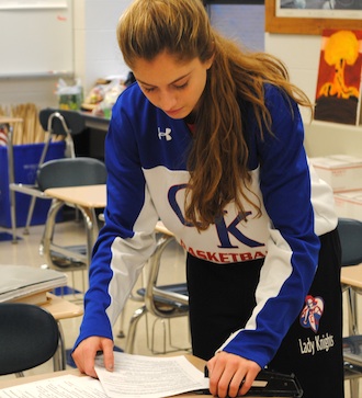 eslie Skelton working hard as Mike Bowen’s new teacher’s aide for the second semester. (Photo submitted.)