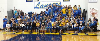 The junior high student body enjoyed participating in Crazy Spirit Day to support Lancer athletes. (Photo submitted.)